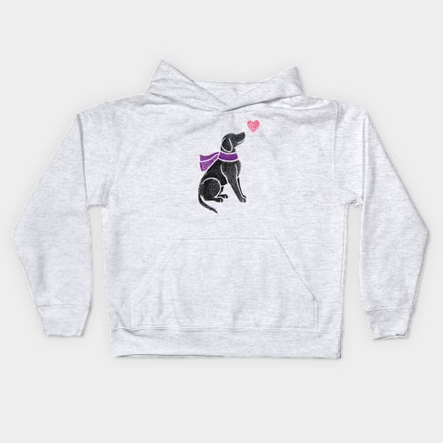 Curly Coated Retriever (black) Kids Hoodie by animalartbyjess